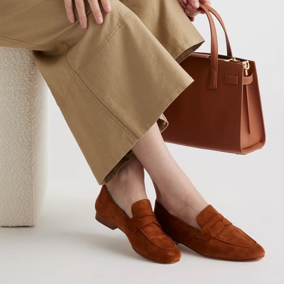 Quince | NEW Italian Suede Penny Loafer in Cognac 8 - Picture 3 of 8